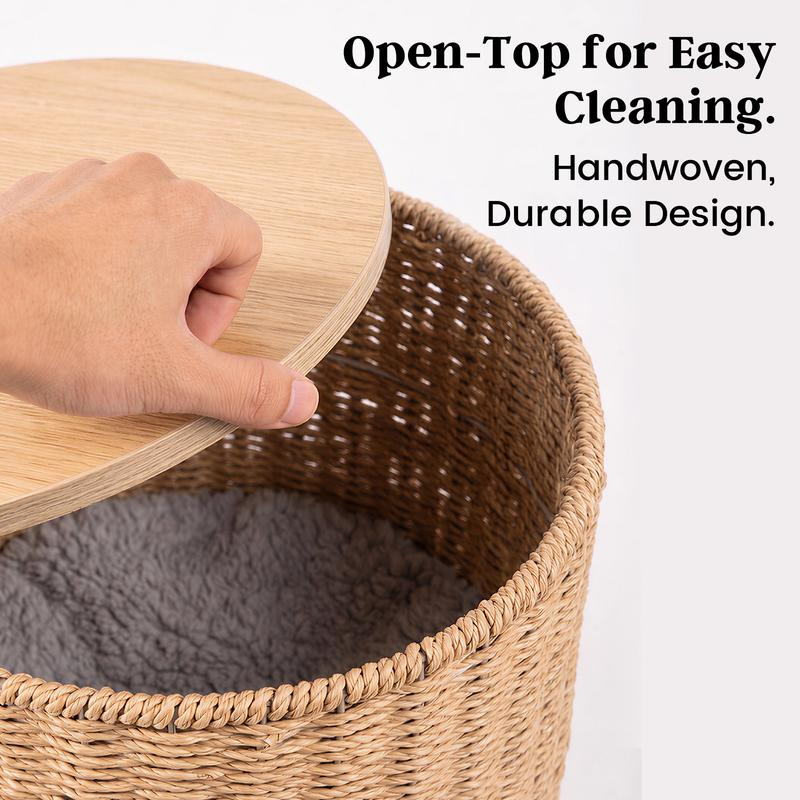 Yeyro 2-in-1 Rattan Cat Cave & Side Table